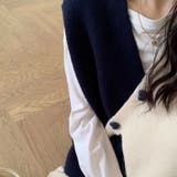 【SHOPLIST限定】大人っぽい斜めボタンVネックベストカーディガン | 17kg | 詳細画像9 