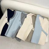 【SHOPLIST限定】大人っぽい斜めボタンVネックベストカーディガン | 17kg | 詳細画像2 
