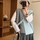 【SHOPLIST限定】大人っぽい斜めボタンVネックベストカーディガン | 17kg | 詳細画像5 