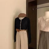 【SHOPLIST限定】柔らかく優しい雰囲気が漂うニットバイカラーカーディガン | 17kg | 詳細画像2