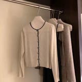 【SHOPLIST限定】柔らかく優しい雰囲気が漂うニットバイカラーカーディガン | 17kg | 詳細画像4