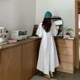 レースのパッチワークが施されたゆったりとした灯籠袖のハイウエストワンピース | 17kg | 詳細画像21 