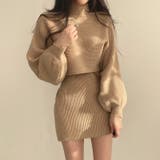 ランタンスリーブのニットセーターとショート丈のノースリーブワンピースのニットセッ… | 17kg | 詳細画像13 
