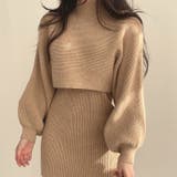 ランタンスリーブのニットセーターとショート丈のノースリーブワンピースのニットセッ… | 17kg | 詳細画像6 