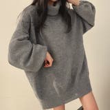 【SHOPLIST限定】高い襟とオーバーサイズの中長丈のニットセーター | 17kg | 詳細画像15 