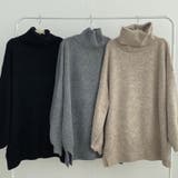 【SHOPLIST限定】高い襟とオーバーサイズの中長丈のニットセーター | 17kg | 詳細画像2 