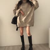 【SHOPLIST限定】高い襟とオーバーサイズの中長丈のニットセーター | 17kg | 詳細画像3 