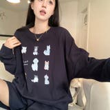 【SHOPLIST限定】犬のプリントが入ったラウンドネックのゆったりとしたパーカ… | 17kg | 詳細画像10