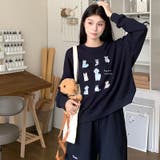 【SHOPLIST限定】犬のプリントが入ったラウンドネックのゆったりとしたパーカ… | 17kg | 詳細画像11