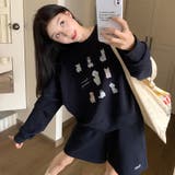 【SHOPLIST限定】犬のプリントが入ったラウンドネックのゆったりとしたパーカ… | 17kg | 詳細画像2