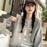 【SHOPLIST限定】犬のプリントが入ったラウンドネックのゆったりとしたパーカ… | 17kg | 詳細画像20