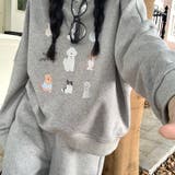 【SHOPLIST限定】犬のプリントが入ったラウンドネックのゆったりとしたパーカ… | 17kg | 詳細画像22