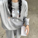 【SHOPLIST限定】犬のプリントが入ったラウンドネックのゆったりとしたパーカ… | 17kg | 詳細画像27
