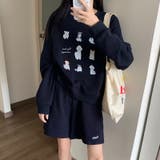 【SHOPLIST限定】犬のプリントが入ったラウンドネックのゆったりとしたパーカ… | 17kg | 詳細画像5