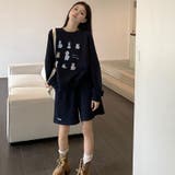 【SHOPLIST限定】犬のプリントが入ったラウンドネックのゆったりとしたパーカ… | 17kg | 詳細画像8