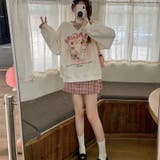 カートゥンプリント長袖のスウェットトップスと、ハイウエスト甘辛いミディスカート | 17kg | 詳細画像24 