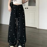 パール付きデザイン感のあるハイウエストでスリムなストレートレッグのデニムパンツ | 17kg | 詳細画像9