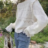 レヤードレースやフック編みのニットベスト&泡袖長袖シャツ | 17kg | 詳細画像5 