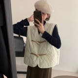 【SHOPLIST限定】レトロな木製ボタンのひょうたん型ベストジャケット | 17kg | 詳細画像13 