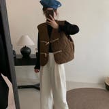 【SHOPLIST限定】レトロな木製ボタンのひょうたん型ベストジャケット | 17kg | 詳細画像16 
