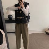 【SHOPLIST限定】レトロな木製ボタンのひょうたん型ベストジャケット | 17kg | 詳細画像2 