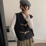 【SHOPLIST限定】レトロな木製ボタンのひょうたん型ベストジャケット | 17kg | 詳細画像21 