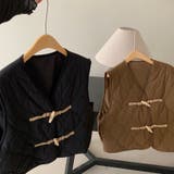 【SHOPLIST限定】レトロな木製ボタンのひょうたん型ベストジャケット | 17kg | 詳細画像7 