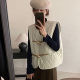 【SHOPLIST限定】レトロな木製ボタンのひょうたん型ベストジャケット | 17kg | 詳細画像9 