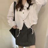 韓国ファッション紐付きハイウエストショートアウターシャツ | 17kg | 詳細画像19