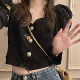 秋の優しい雰囲気を持つレトロ風コーデュロイ刺繍入りパフスリーブ長袖シャツ | 17kg | 詳細画像16 