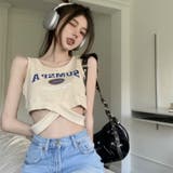 アメリカンレトロ風へそ出し着痩せノースリーブキャミソール | 17kg | 詳細画像11 
