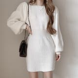 【SHOPLIST限定】パフスリーブリブニットドレス結婚式ゲスト年末スリムニット… | 17kg | 詳細画像10 