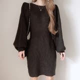 【SHOPLIST限定】パフスリーブリブニットドレス結婚式ゲスト年末スリムニット… | 17kg | 詳細画像3 