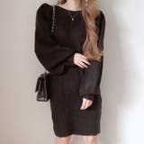 【SHOPLIST限定】パフスリーブリブニットドレス結婚式ゲスト年末スリムニット… | 17kg | 詳細画像7 