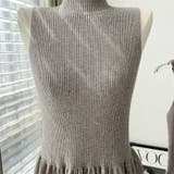 韓国ファッション大人スタイル優しいスリムノースリーブニットドレス | 17kg | 詳細画像7 