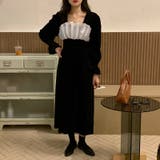 レトロ風スクエアネックプリーツウエスト痩身結婚式ゲスト年末パフスリーブベルベット… | 17kg | 詳細画像19 