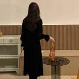 レトロ風スクエアネックプリーツウエスト痩身結婚式ゲスト年末パフスリーブベルベット… | 17kg | 詳細画像20 