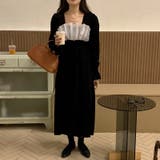 レトロ風スクエアネックプリーツウエスト痩身結婚式ゲスト年末パフスリーブベルベット… | 17kg | 詳細画像22 