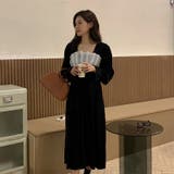 レトロ風スクエアネックプリーツウエスト痩身結婚式ゲスト年末パフスリーブベルベット… | 17kg | 詳細画像23 