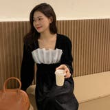 レトロ風スクエアネックプリーツウエスト痩身結婚式ゲスト年末パフスリーブベルベット… | 17kg | 詳細画像27 
