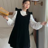 韓国ファッションリボンベルベットドレス+エッジプリーツシャツ結婚式ゲスト年末 | 17kg | 詳細画像7 