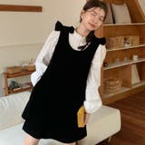 韓国ファッションリボンベルベットドレス+エッジプリーツシャツ結婚式ゲスト年末 | 17kg | 詳細画像9 