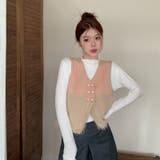 ノースリーブVネックパッチワークカーディガンベストニットショートベスト | 17kg | 詳細画像5 