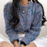 ブルー | 【SHOPLIST限定】韓国風レトロなカラードットツイストセーター | 17kg