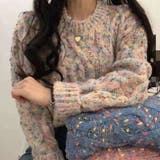 ベージュ | 【SHOPLIST限定】韓国風レトロなカラードットツイストセーター | 17kg