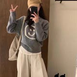 【SHOPLIST限定】韓国風スマイリーフェイスホワイトショートセーター | 17kg | 詳細画像4 
