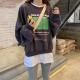 韓国ファッション英字プリントレヤードスウェットパーカー | 17kg | 詳細画像4 