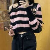 【SHOPLIST限定】オフショルダーショートセーターボーダー柄 | 17kg | 詳細画像2 