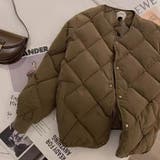 コーヒー | 【SHOPLIST限定】菱形キルティング中綿アウターショート無地コート | 17kg