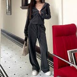 フリース感のあるジャケットドレープストレートパンツ2点セット | 17kg | 詳細画像1